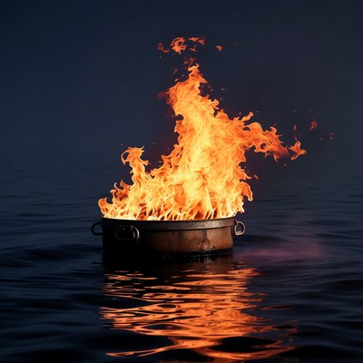 Wok Burning in Dark Water