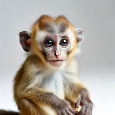 Cute baby lion-tailed macaque
