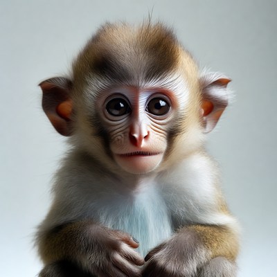 Cute baby macaque monkey