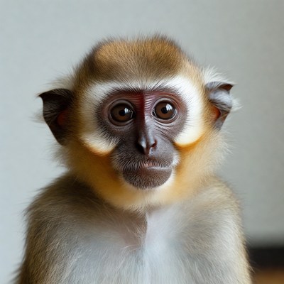 Close-up of guenon monkey face
