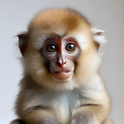 Cute baby golden snub-nosed monkey