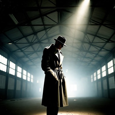 Man in trench coat and fedora