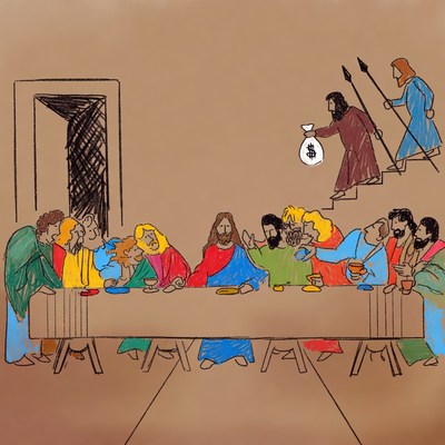 Last Supper illustration with Judas