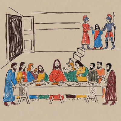 Jesus and Apostles at Last Supper