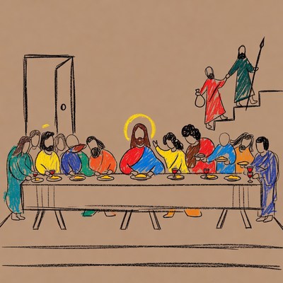Last Supper illustration with Jesus and disciples