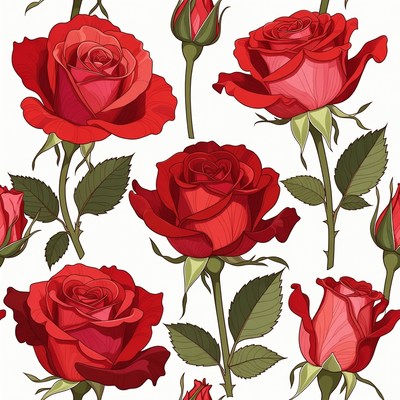 Red Roses Illustration
