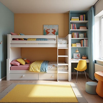 Colorful Children's Bunk Bed Room