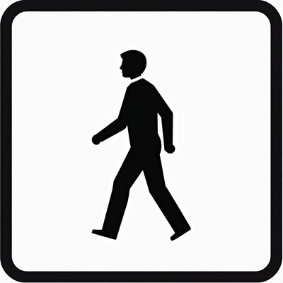 Walking man silhouette icon