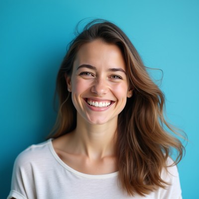 Smiling woman with brown hair