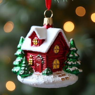 Red House Christmas Ornament