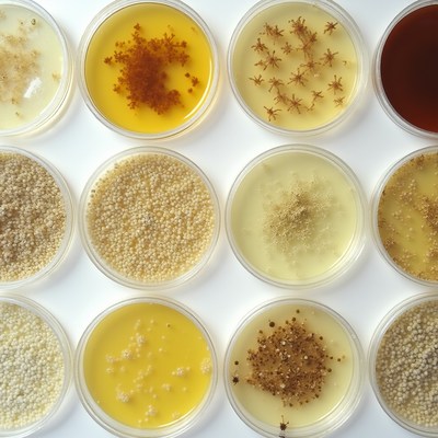 Petri Dishes with Bacterial Cultures