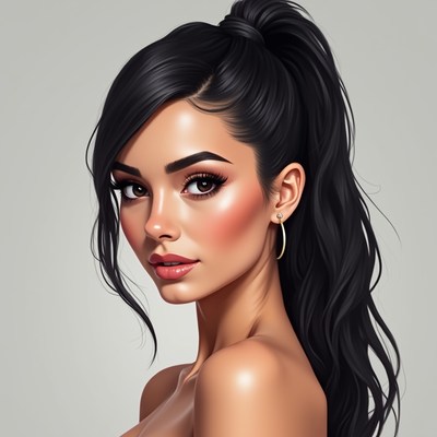 Beautiful woman with ponytail