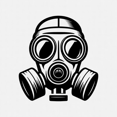 Black Gas Mask Illustration