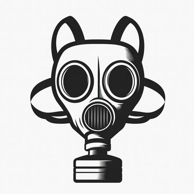 Black Gas Mask Illustration
