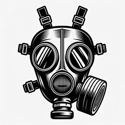 Black Gas Mask Illustration