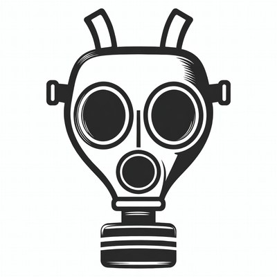 Black Gas Mask Illustration