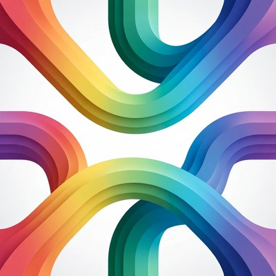 Colorful Abstract Intertwined Curves