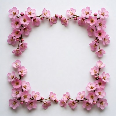 Pink Cherry Blossom Flower Frame