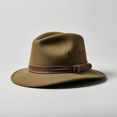 Khaki Outback Fedora Hat