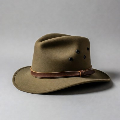 Khaki Felt Cowboy Hat