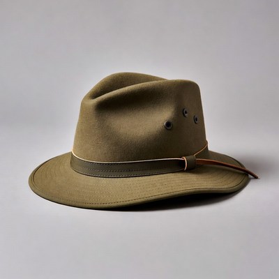 Green felt fedora hat