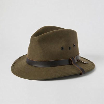 Green felt fedora hat