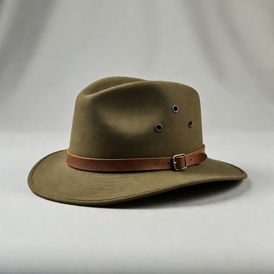 Olive Green Felt Fedora Hat