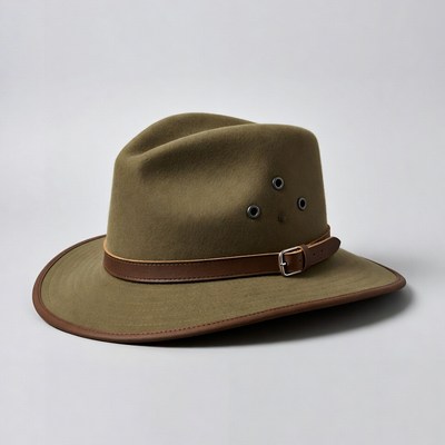 Green wool fedora hat