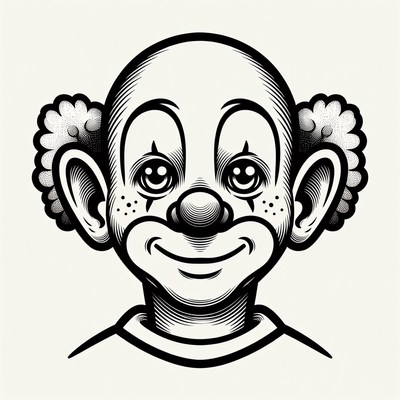 Smiling Clown Illustration Portrait
