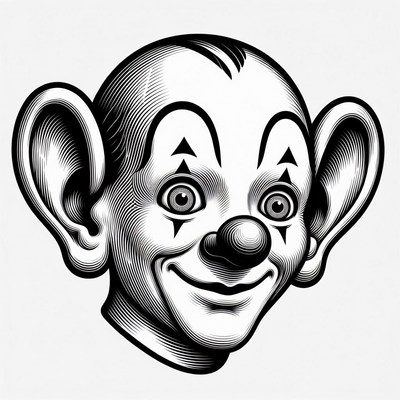 Cartoon Clown Head Illustration