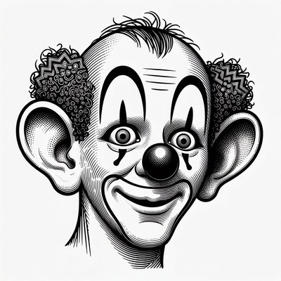 Smiling Clown Face Illustration