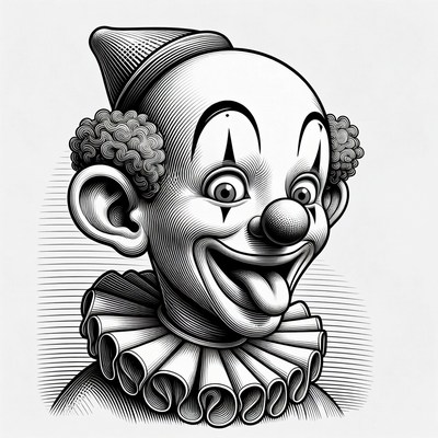 Smiling Clown Portrait Illustration