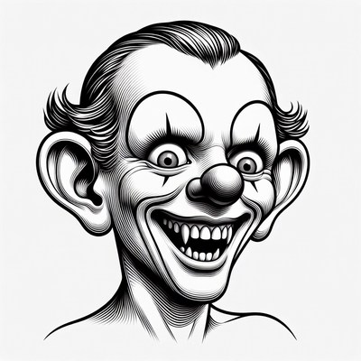 Creepy Clown Illustration Portrait