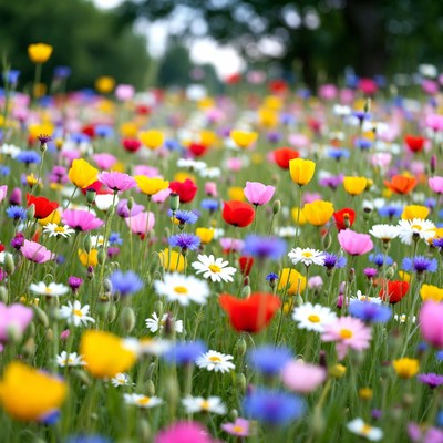 Colorful Wildflower Field Meadow