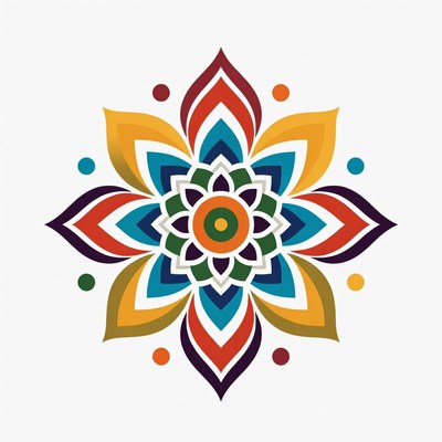 Colorful Mandala Flower Illustration