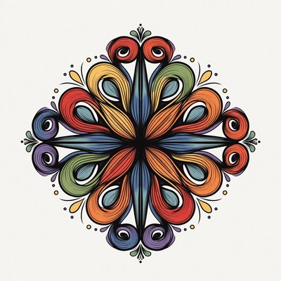 Colorful Floral Mandala Illustration