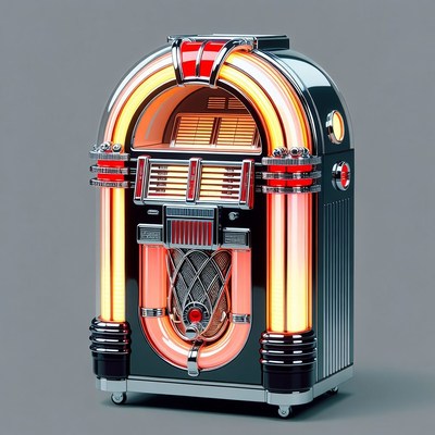 Vintage Jukebox with Neon Lights