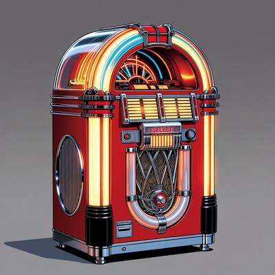 Vintage Neon Jukebox Illustration
