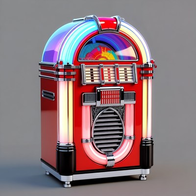 Vintage Red Neon Jukebox