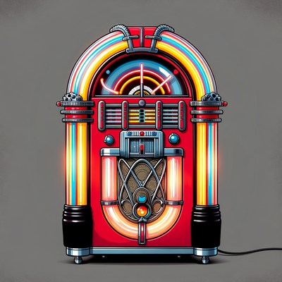 Neon Retro Jukebox Illustration