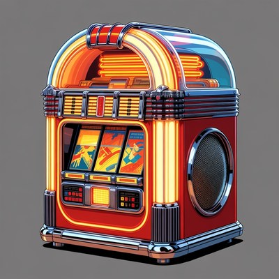 Vibrant Retro Jukebox Illustration