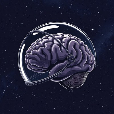 Brain in Astronaut Helmet