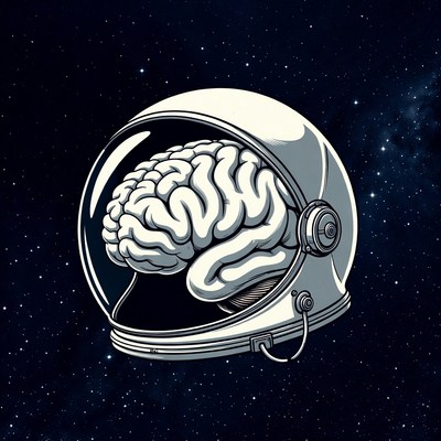 Brain Inside Astronaut Helmet