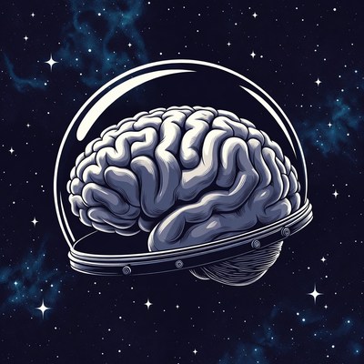 Brain in Astronaut Helmet