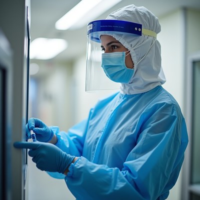 Nurse Preparing Syringe in Hospital