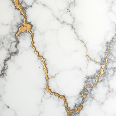 White Marble with Gold Veins