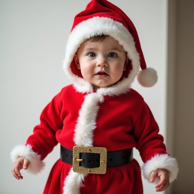 Baby in Santa Claus costume