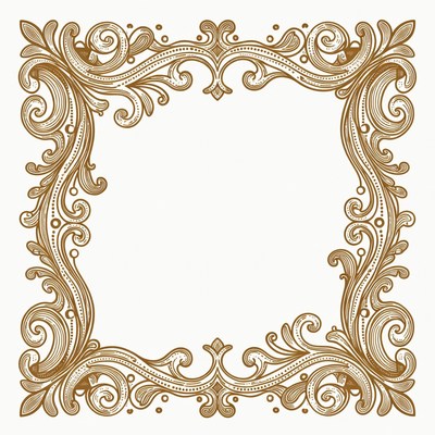Ornate Golden Floral Frame