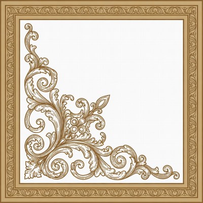 Ornate Gold Corner Frame Illustration