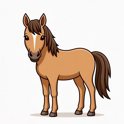 Cute brown foal illustration